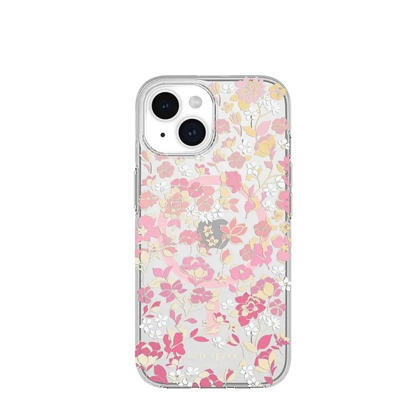 NIB♠️🆕Kate Spade ♠️ 🆕 Clear Case w/Floral Design & Crystals for iPhone 13/14/15 - Picture 2 of 7